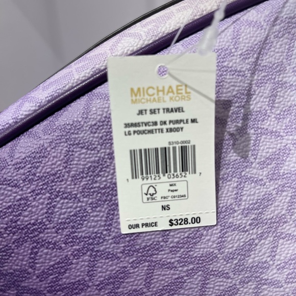 Michael Kors Jet Set Lg Pochette Ombré Logo Crossbody XBody Bag Dark Purple NWT - Picture 6 of 16